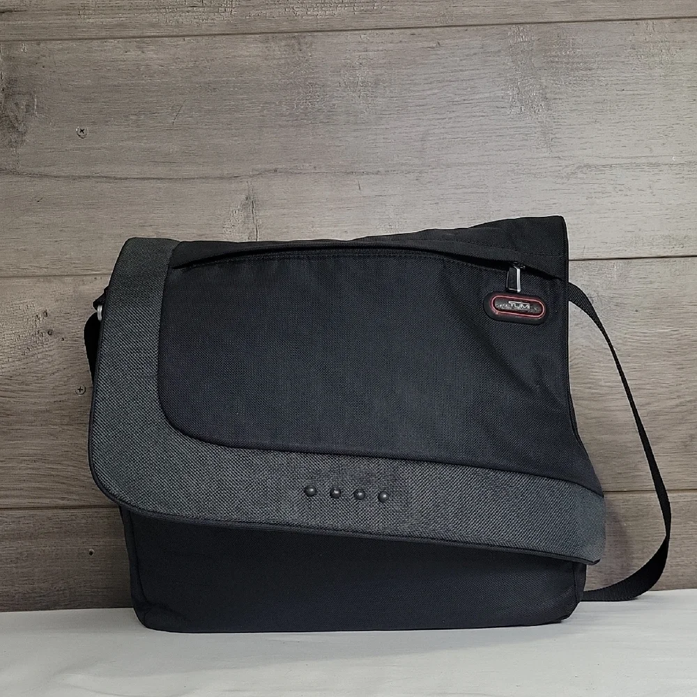 Tumi T Tech Black and Gray Laptop Messenger Bag